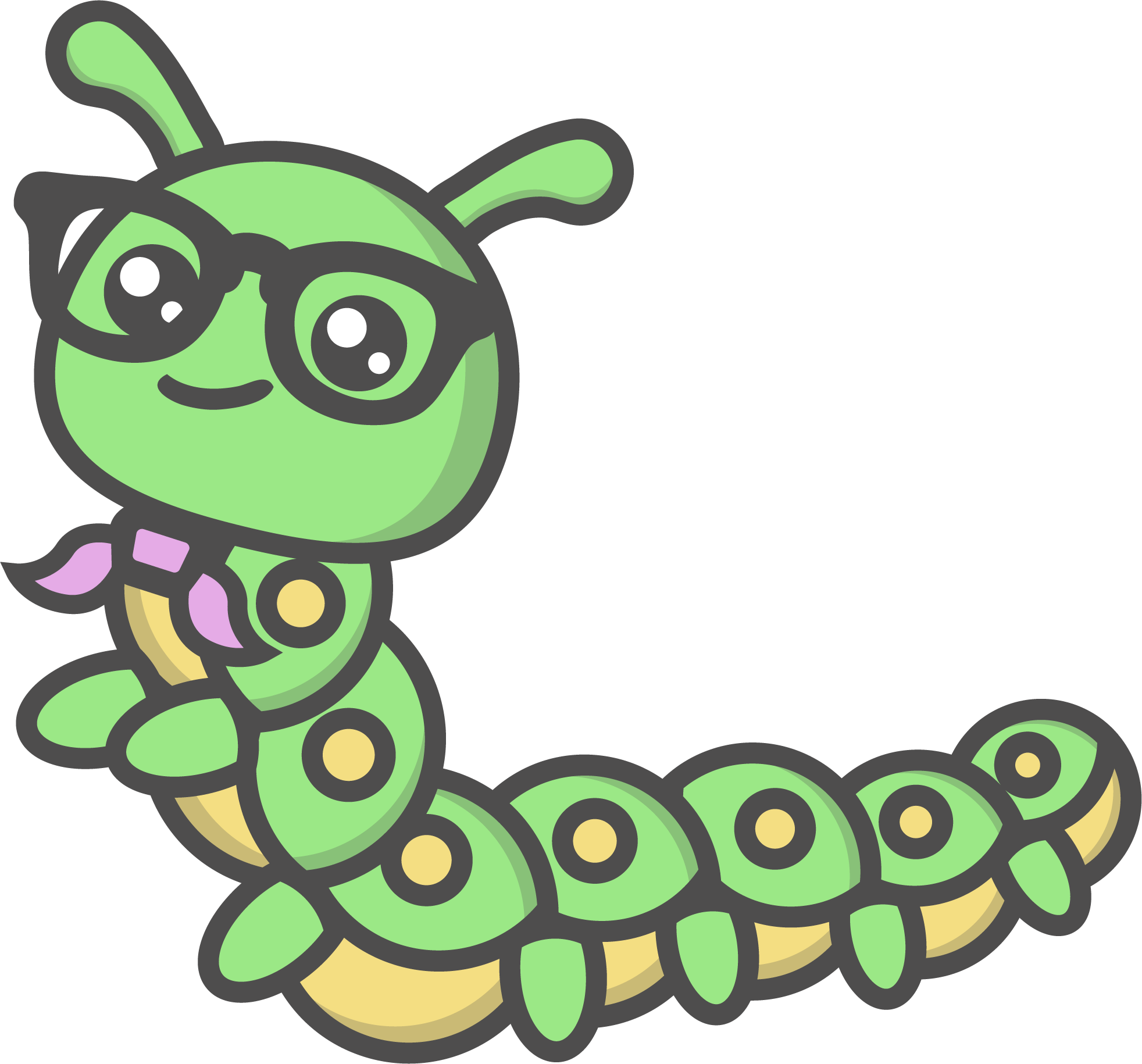Carlos, the MyPlace caterpillar character who guides Toddlers and Twos through nurturing and wellness